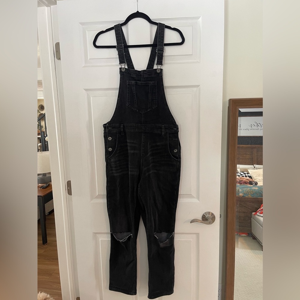 Old Navy Black Denim Overalls